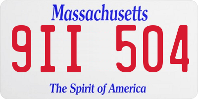 MA license plate 9II504