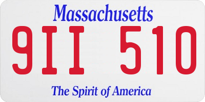 MA license plate 9II510