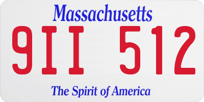 MA license plate 9II512
