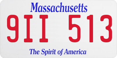 MA license plate 9II513