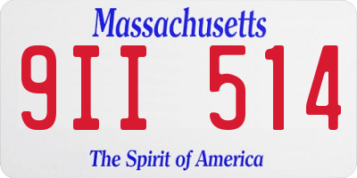 MA license plate 9II514