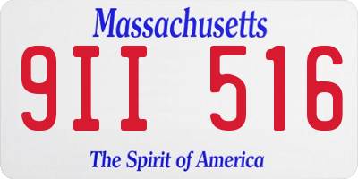 MA license plate 9II516