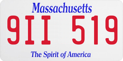 MA license plate 9II519