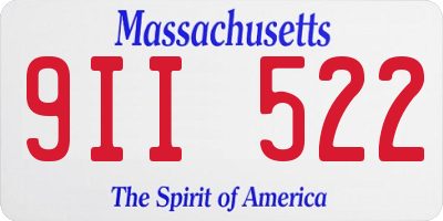 MA license plate 9II522