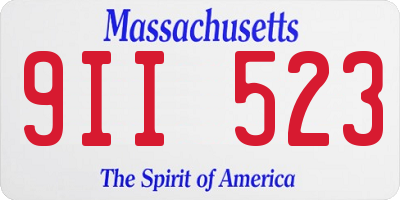 MA license plate 9II523
