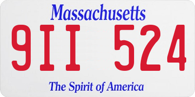 MA license plate 9II524