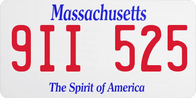 MA license plate 9II525