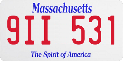 MA license plate 9II531
