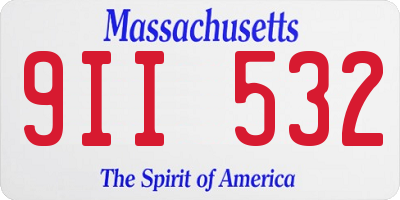 MA license plate 9II532