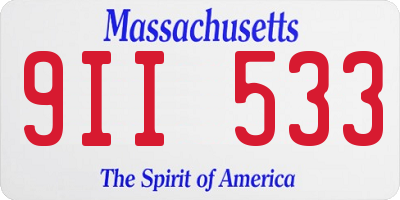 MA license plate 9II533