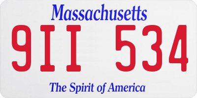MA license plate 9II534