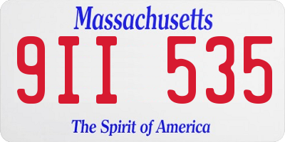 MA license plate 9II535
