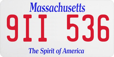 MA license plate 9II536