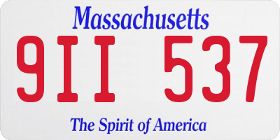 MA license plate 9II537