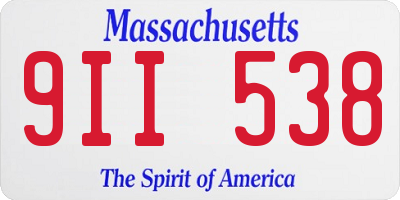 MA license plate 9II538
