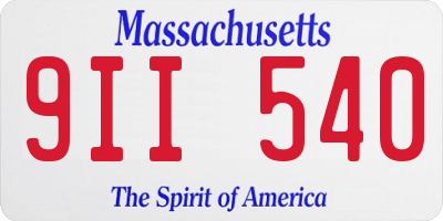 MA license plate 9II540