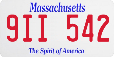 MA license plate 9II542