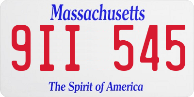 MA license plate 9II545