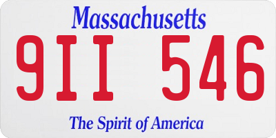MA license plate 9II546