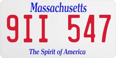 MA license plate 9II547