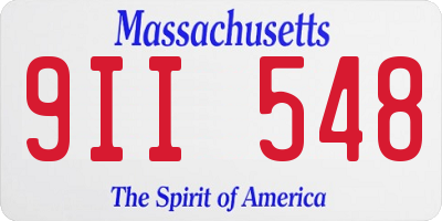 MA license plate 9II548