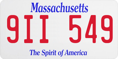 MA license plate 9II549