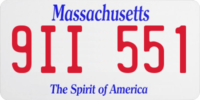 MA license plate 9II551
