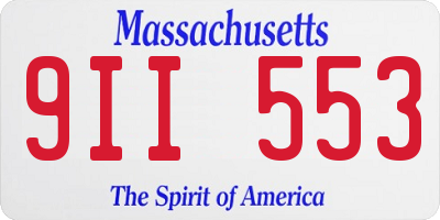 MA license plate 9II553