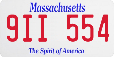 MA license plate 9II554