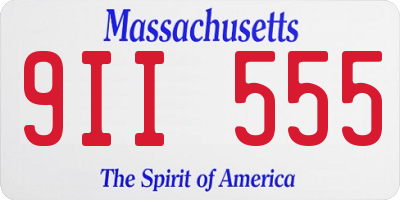 MA license plate 9II555