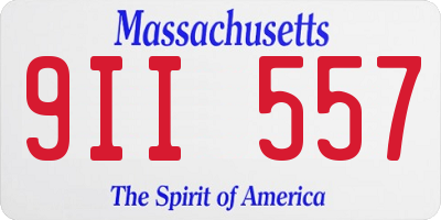 MA license plate 9II557