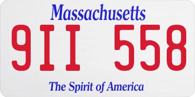 MA license plate 9II558