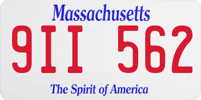 MA license plate 9II562