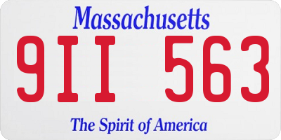 MA license plate 9II563
