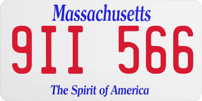 MA license plate 9II566