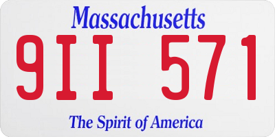 MA license plate 9II571