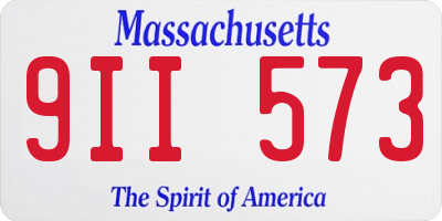 MA license plate 9II573