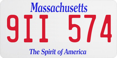 MA license plate 9II574
