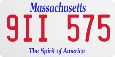 MA license plate 9II575