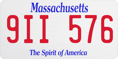 MA license plate 9II576