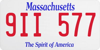 MA license plate 9II577