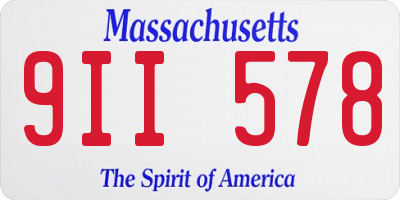MA license plate 9II578