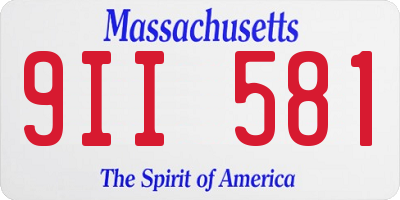 MA license plate 9II581