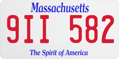 MA license plate 9II582