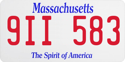 MA license plate 9II583