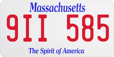 MA license plate 9II585
