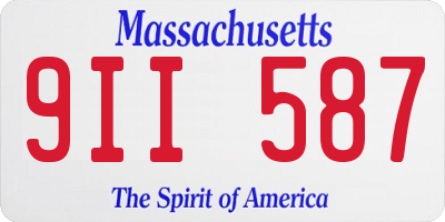 MA license plate 9II587