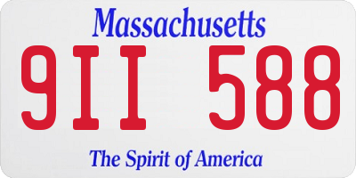 MA license plate 9II588