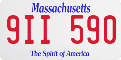 MA license plate 9II590