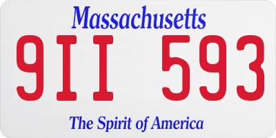 MA license plate 9II593